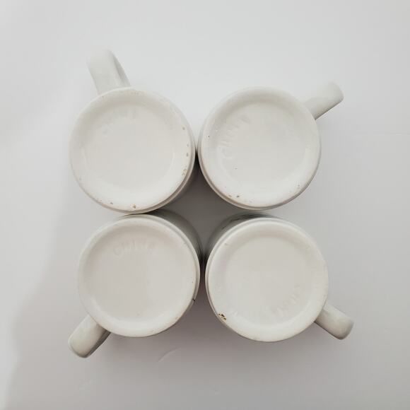 Vtg MCM Floral Stoneware Mugs Blue Brown & Yellow 4oz China 4 Floral Patterns - Picture 7 of 15